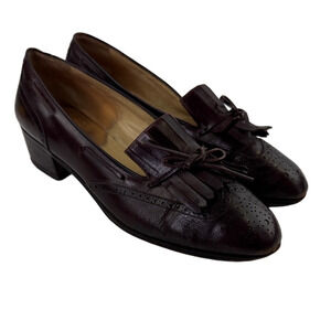 Tanino Crisci Women's Elegant Burgundy Loafers Shoes with Tassle